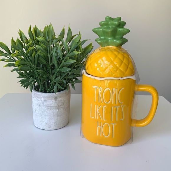 Rae Dunn Other - NEW Rae Dunn “Tropic Like It’s Hot” Pineapple Mug with Topper